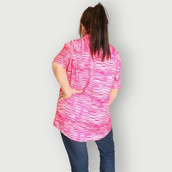 PROJEK RAW WOMENS MEDIUM SHORT SLEEVE PINK BUTTON DOWN - Picture 5 of 6